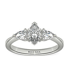 Classic Pear Shaped Diamond Engagement Ring in Platinum (1/2 ct. tw.)